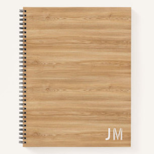 Carnet Monogramme de bois naturel