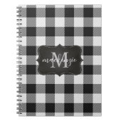 Carnet Monogramme de Buffle Blanc Noir Moderne (Devant)