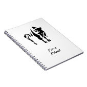 Carnet Monogramme de buffle noir Silhouette (Côté Droit)