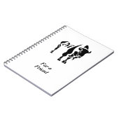 Carnet Monogramme de buffle noir Silhouette (Côté gauche)