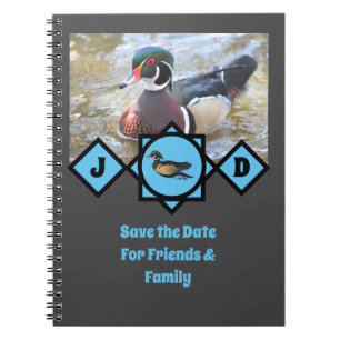 Carnet Monogramme de canard en bois adorable