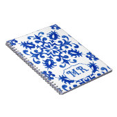 Carnet Monogramme de carreau bleu portugais (Côté Droit)