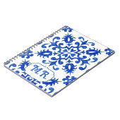 Carnet Monogramme de carreau bleu portugais (Côté gauche)