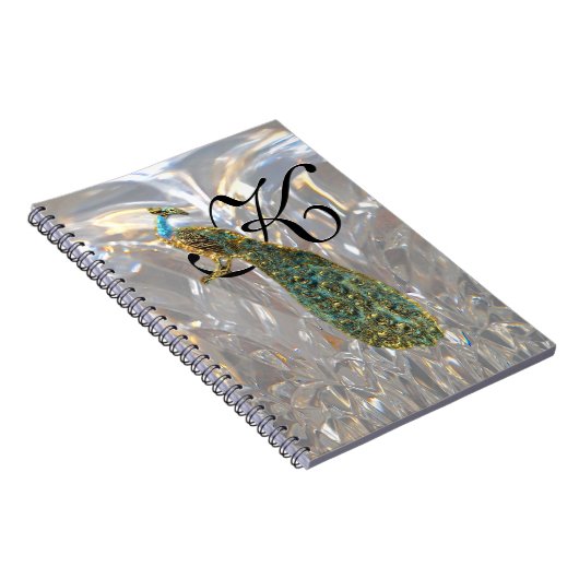 Carnet Monogramme de charme de paon (Côté Droit)