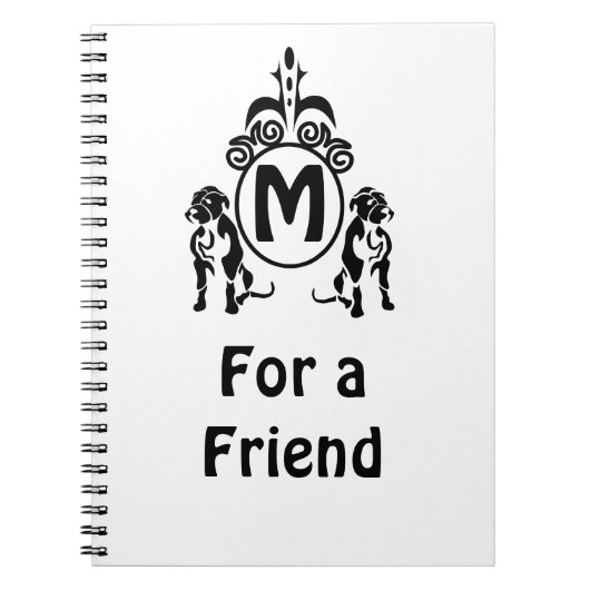 Carnet Monogramme de chien à deux gardes (Devant)