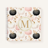 Carnet Monogramme de citrouille moderne – Initiale person (Devant)