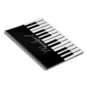 Carnet Monogramme de clavier de piano noir et blanc (Côté Droit)