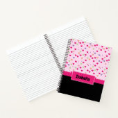 Carnet Monogramme de coeurs colorés rose girly (Intérieur)