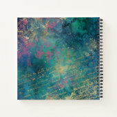 Carnet Monogramme de collage de paon vintage (Dos)