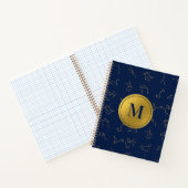 Carnet Monogramme de constellations de Zodiac bleu or et  (Intérieur)