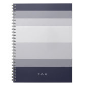 Carnet Monogramme de couleur gris bleu et fumée de minuit (Devant)