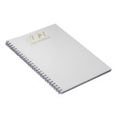 Carnet Monogramme de couleur or nom initial calligraphie (Côté Droit)