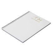 Carnet Monogramme de couleur or nom initial calligraphie (Côté gauche)