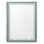 Carnet Monogramme de couleur vert sauge (Devant)