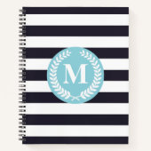 Carnet Monogramme de couronne de Laurel (Devant)