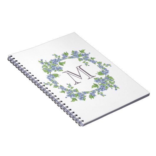 Carnet Monogramme de couronne florale (Côté Droit)