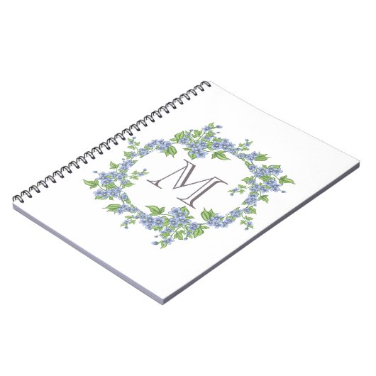 Carnet Monogramme de couronne florale (Côté gauche)