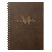 Carnet Monogramme de cuir de relief de Paisley (Devant)