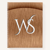 Carnet Monogramme de cuivre brossé (Devant)