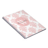 Carnet Monogramme de Damas rose Fille (Côté Droit)