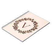 Carnet Monogramme de feuille d'automne Nom initial Design (Côté gauche)