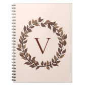 Carnet Monogramme de feuille d'automne Nom initial Design (Devant)