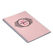 Carnet Monogramme de fille rose pâle (Côté Droit)