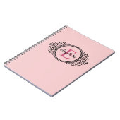 Carnet Monogramme de fille rose pâle (Côté gauche)