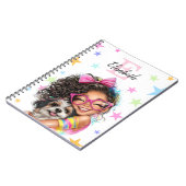 Carnet Monogramme de fille toute initiale et nom (Côté gauche)