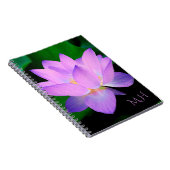 Carnet Monogramme de fleur de lotus élégant (Côté Droit)