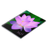 Carnet Monogramme de fleur de lotus élégant (Côté gauche)