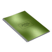 Carnet Monogramme de fond moderne abstrait vert brillant (Côté Droit)
