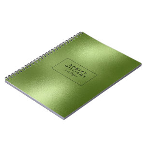 Carnet Monogramme de fond moderne abstrait vert brillant