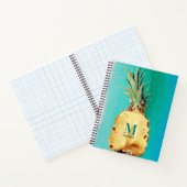 Carnet Monogramme de fruits d'ananas tropicaux d'été (Intérieur)