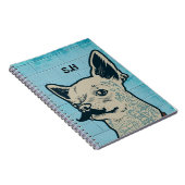 Carnet Monogramme de graffiti Mustache Chihuahua (Côté Droit)