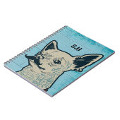 Carnet Monogramme de graffiti Mustache Chihuahua (Côté gauche)