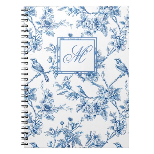 Carnet Monogramme de la Chinoiserie Bleu et Blanc (Devant)