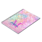 Carnet monogramme de la fausse parties scintillant rose u (Côté gauche)