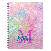 Carnet monogramme de la fausse parties scintillant rose u (Devant)