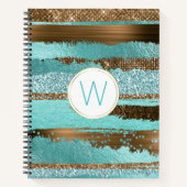 Carnet monogramme de la glitz de bronze (Devant)