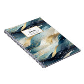 Carnet Monogramme de la Parties scintillant d'hiver Abstr (Côté Droit)