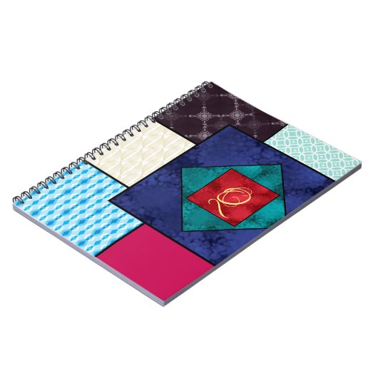 Carnet Monogramme de la surface composée en patchwork (Côté gauche)