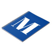 Carnet Monogramme de lettre initiale bleu profond moderne (Côté gauche)