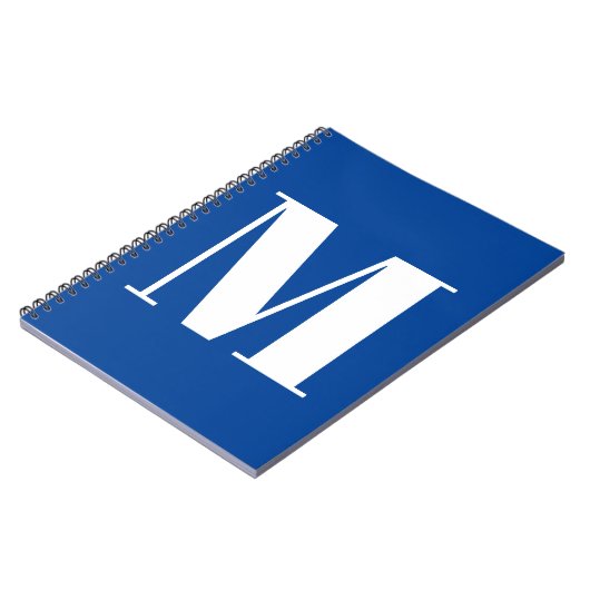 Carnet Monogramme de lettre initiale bleu profond moderne (Côté gauche)