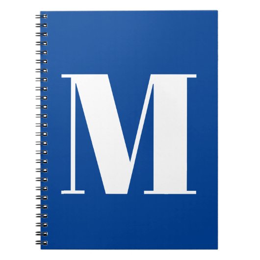 Carnet Monogramme de lettre initiale Deep Blue moderne et (Devant)
