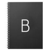 Carnet Monogramme de lettre initiale noire moderne (Devant)