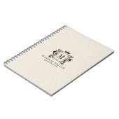 Carnet Monogramme de lin beige Couronne de crête royale n (Côté gauche)