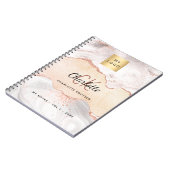 Carnet Monogramme de logo en or rose agate élégant affair (Côté gauche)