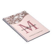 Carnet Monogramme de marbre or Rose brut moderne (Côté Droit)