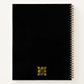 Carnet Monogramme de méandre grec antique noir or (Dos)